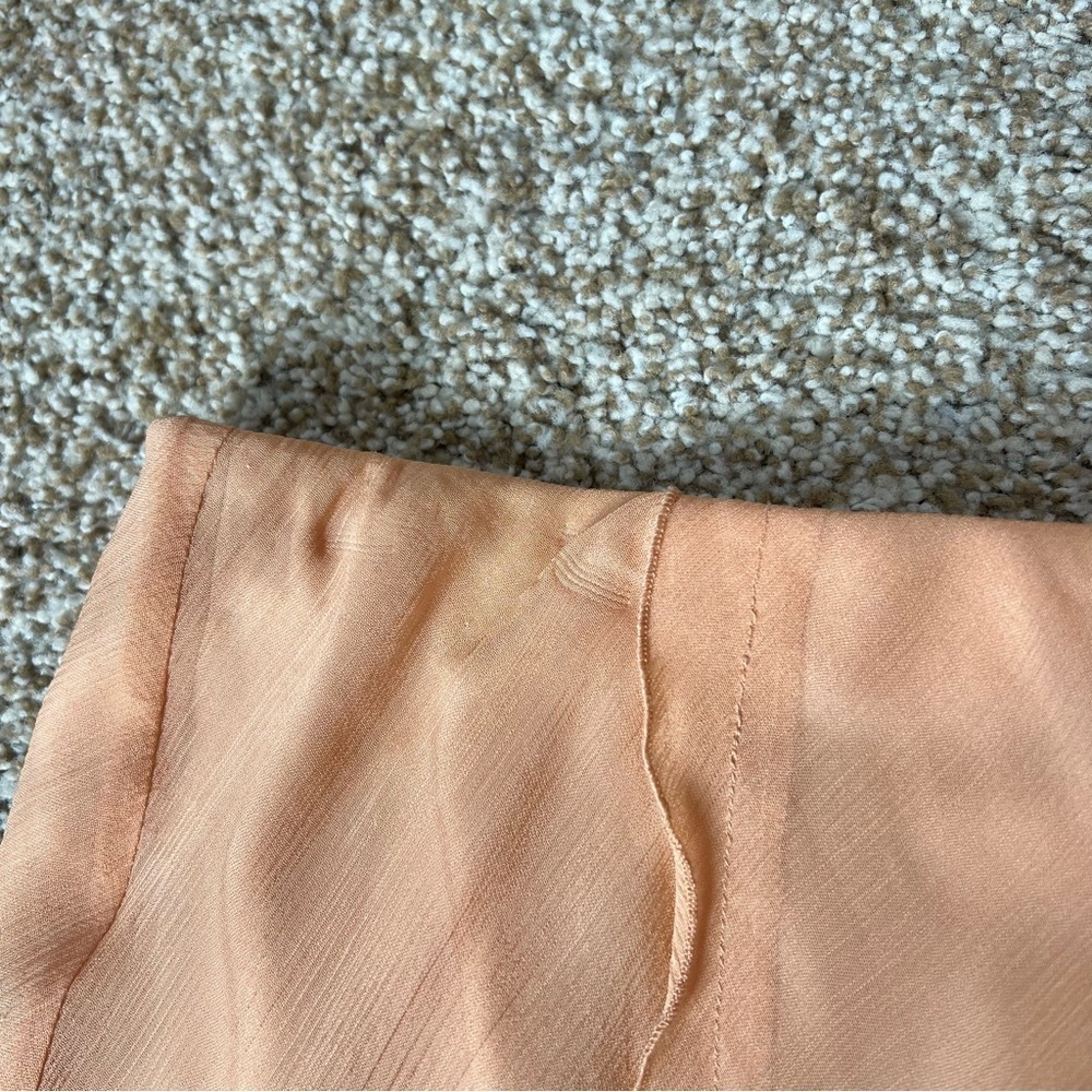 Vince Sheer Crinkle Lettuce-Edge Midi Skirt Light Orange Size Small - Picture 6 of 12